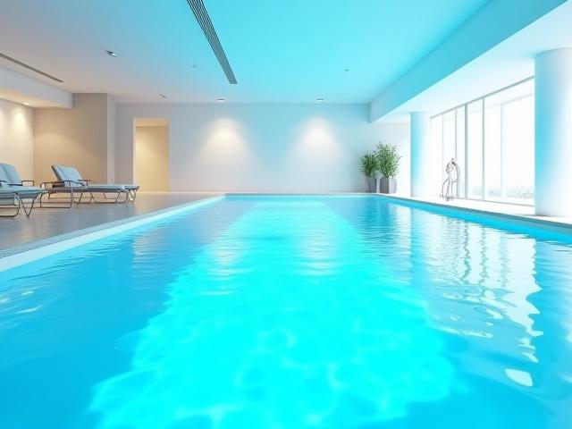 モダンなフィットネスクラブのラッププール