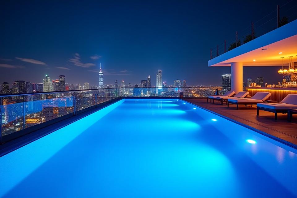 都市型ホテルのルーフトッププール
