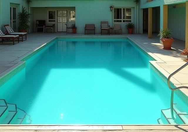 リノベーション前の古びたプール